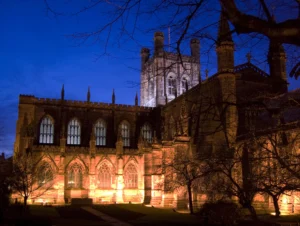 Chester Cathedral at night